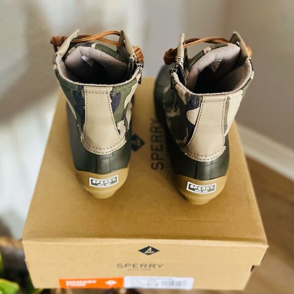 SPERRY TOP-SIDER Syren Gulf Camo Duck Toe Boot, Rain Boot, Green Camo, 8.5, NWT - Picture 3 of 16